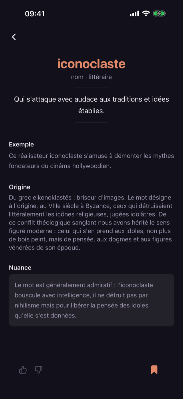 Définition du mot iconoclaste dans Nuance